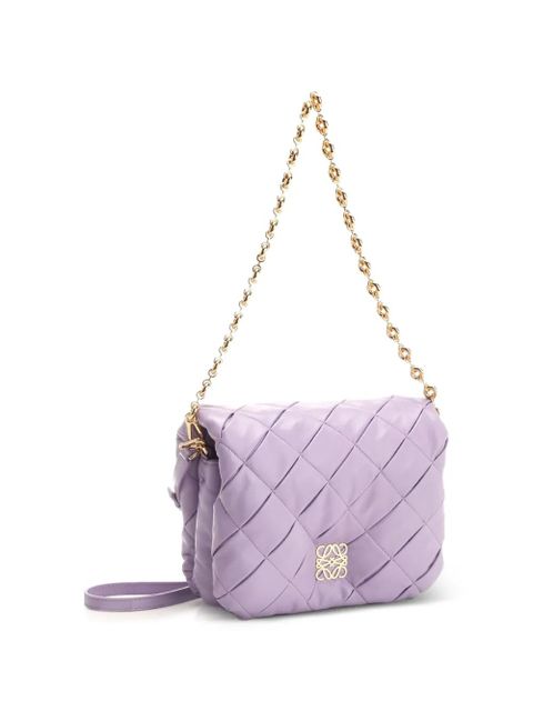 LOEWE Goya padded leather shoulder bag - Purple