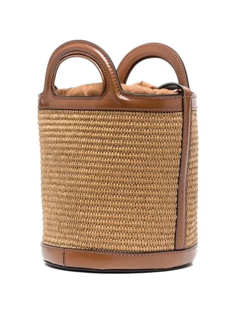 Marni small Tropicalia raffia-effect bucket bag - Neutrals