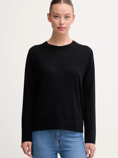 United Colors of Benetton sweter wełniany damski kolor czarny lekki 11AHD10CV - zdjęcie produktu nr 1