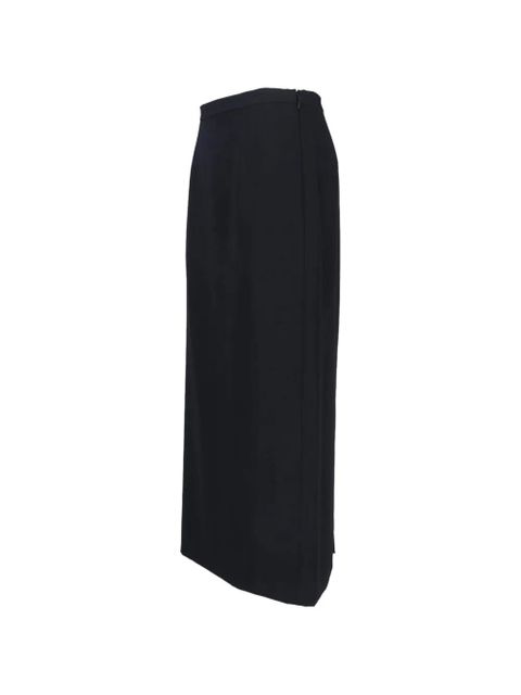The Row Edric wool midi skirt - Black