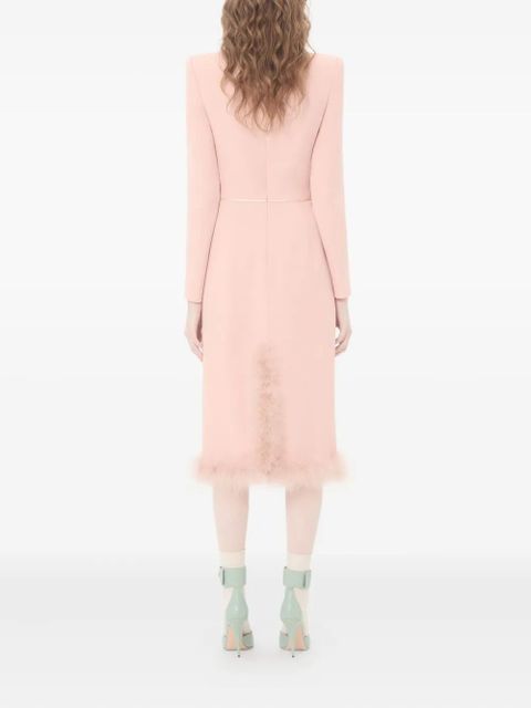 Valentino Garavani midi Boa shoulder pads dress - Pink