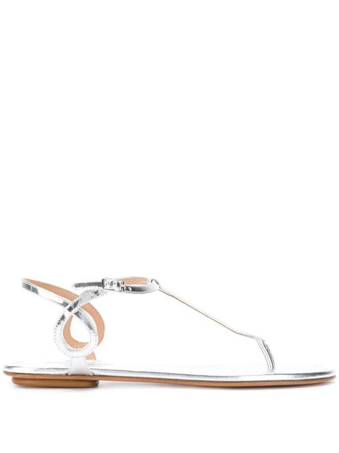 Aquazzura Almost Bare flat sandals - Metallic - zdjęcie produktu nr 1