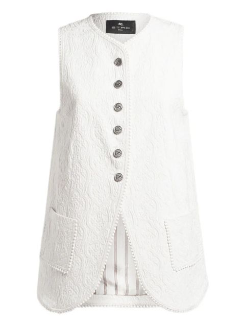 ETRO paisley-jacquard waistcoat - White - zdjęcie produktu nr 1