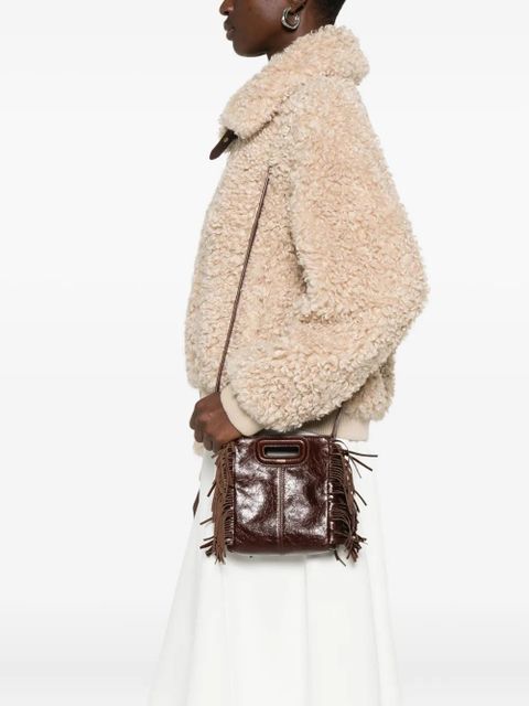 Maje patent-leather fringe mini bag - Brown - zdjęcie produktu nr 2