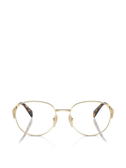 Prada Eyewear triangle-logo glasses - Gold - zdjęcie produktu nr 1