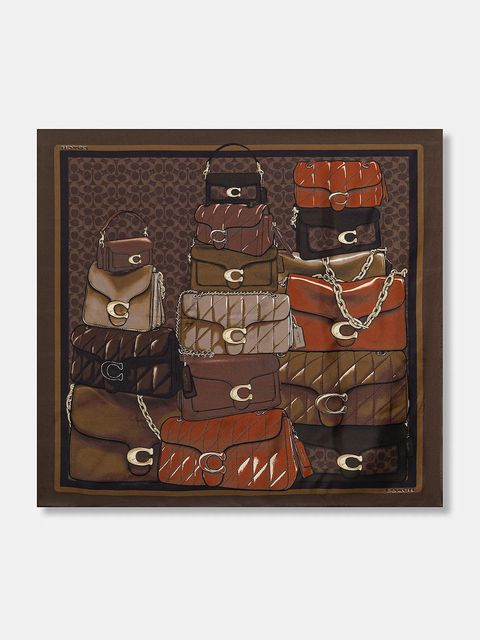 Coach chusta jedwabna damska kolor brązowy wzorzysta 29CAS76 - zdjęcie produktu nr 1