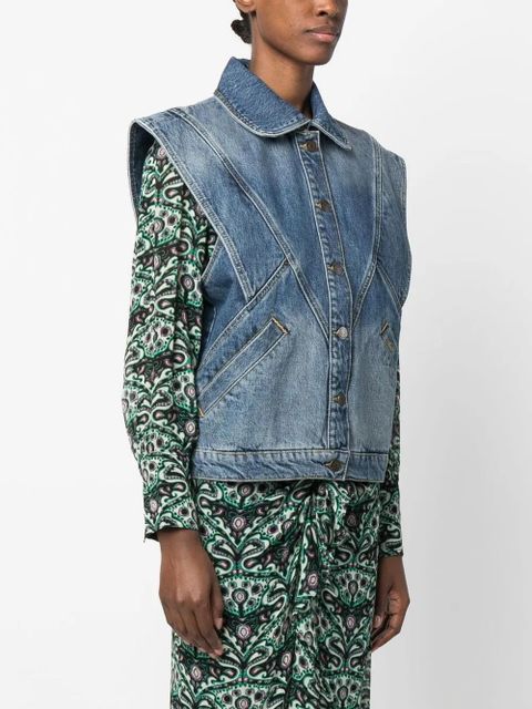 Ba&Sh button-up denim vest - Blue - zdjęcie produktu nr 2