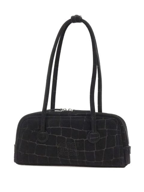 Marge Sherwood Soft Boston croc-effect suede shoulder bag - Black - zdjęcie produktu nr 1