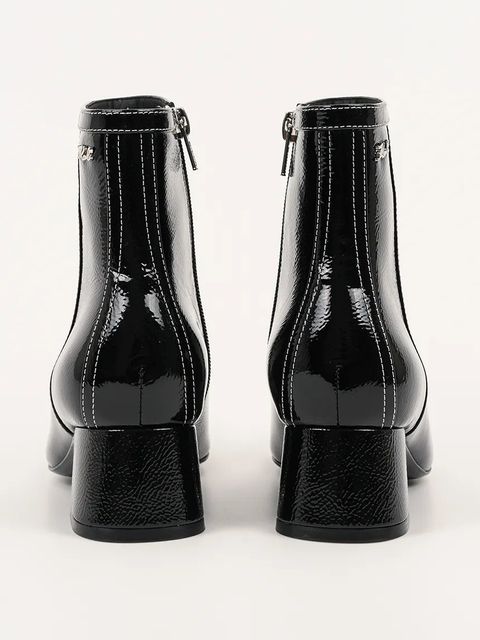 Karl Lagerfeld botki skórzane BONNIE damskie kolor czarny na słupku KL30351 - zdjęcie produktu nr 2