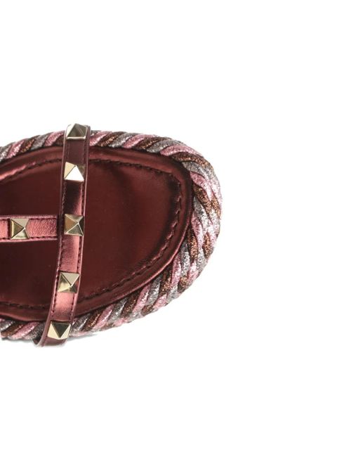 Valentino Garavani 95mm studded wedge sandals - Brown