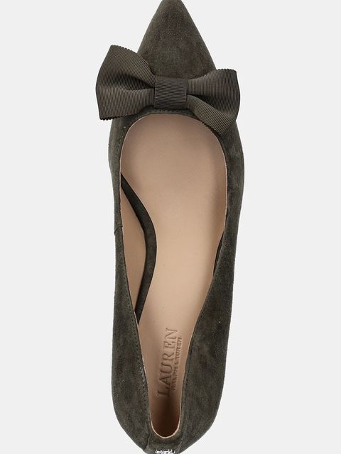 Lauren Ralph Lauren szpilki zamszowe Adrienne Bow kolor zielony 802980116002