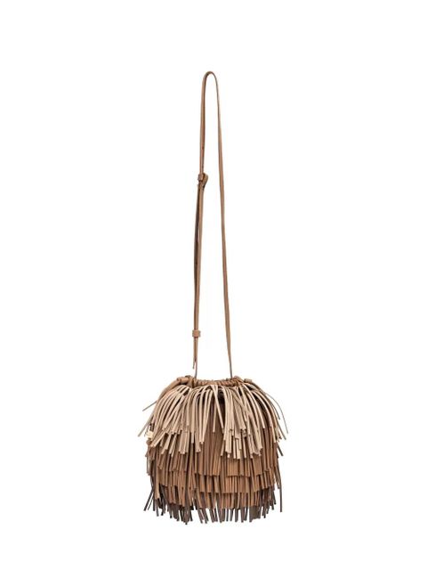 ZIMMERMANN fringe-trimmed leather bucket bag - Brown - zdjęcie produktu nr 1