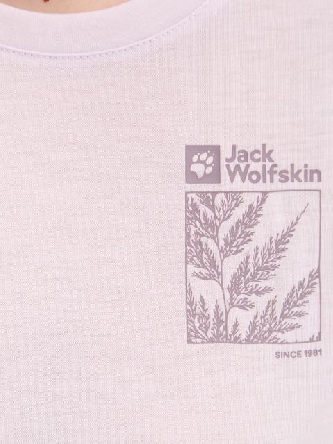 Jack Wolfskin t-shirt sportowy Vonnan Graphic kolor fioletowy A63953