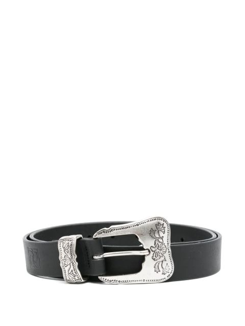 Magda Butrym floral-engraved leather belt - Black - zdjęcie produktu nr 1