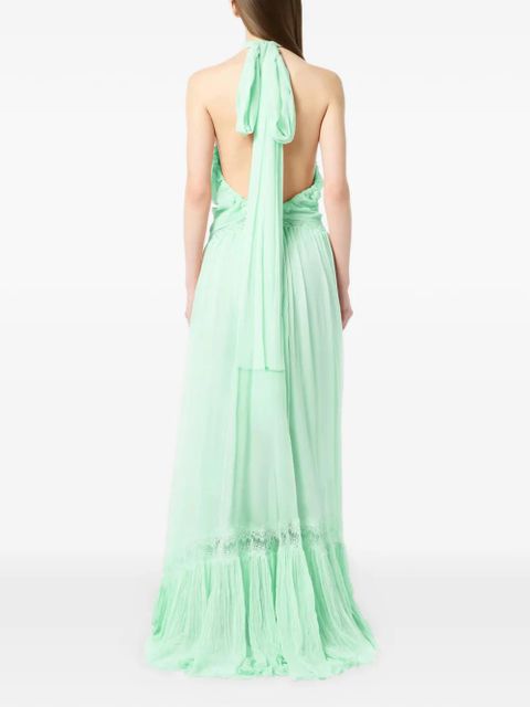 Blumarine ruched ruffled dress - Green