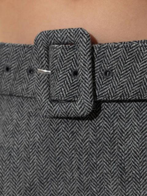 Self-Portrait belted A-line mini skirt - Grey