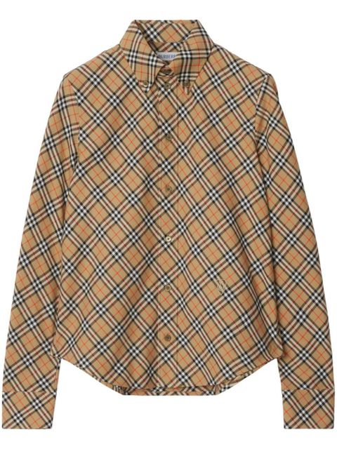 Burberry check-pattern cotton shirt - Neutrals - zdjęcie produktu nr 1