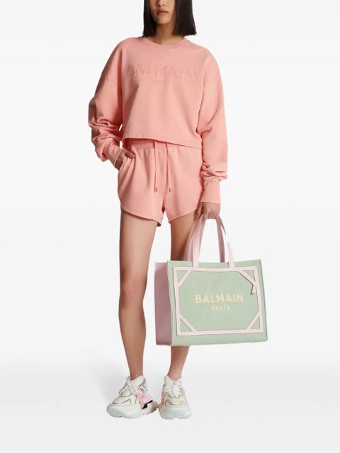 Balmain logo-embroidered cotton sweatshirt - Pink - zdjęcie produktu nr 2