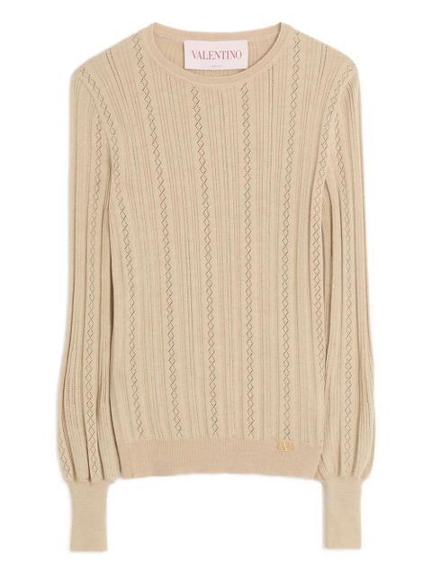 Valentino Garavani lattice-knit pullover - Neutrals - zdjęcie produktu nr 1