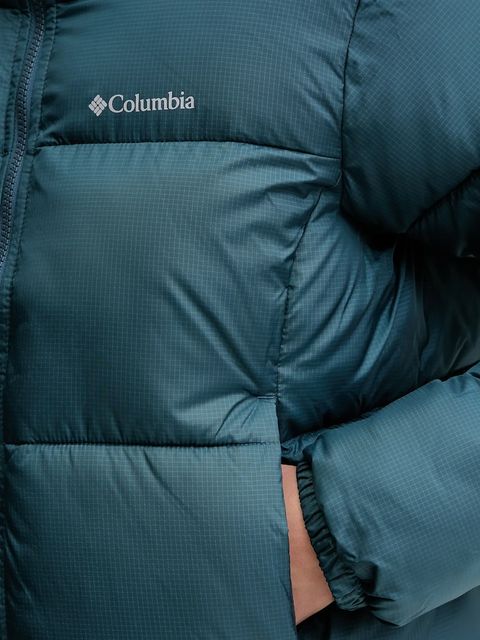 Columbia kurtka Puffect Colorblock kolor turkusowy zimowa 2088501