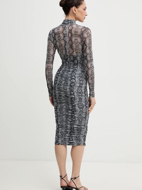 Bardot sukienka kolor szary mini dopasowana 56305DB3