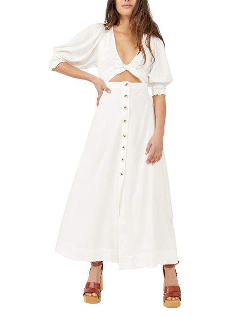 FREE PEOPLE - Biała sukienka z bawełny String Of Hearts