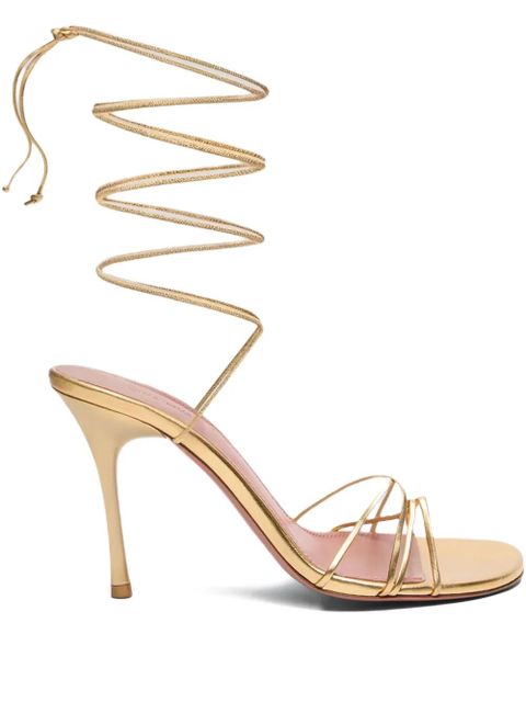 Amina Muaddi 95mm Lori sandals - Gold - zdjęcie produktu nr 1