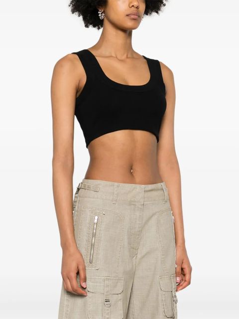 Alexander Wang embossed-logo cropped tank top - Black