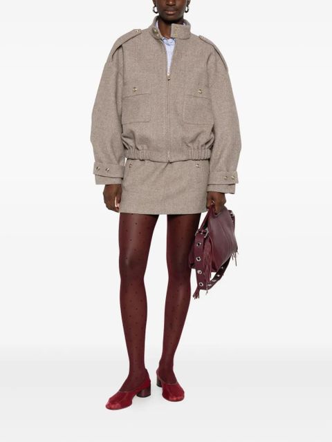 Maje button-detailed bomber jacket - Neutrals