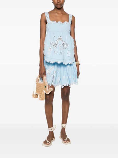 ALEMAIS Maizy scalloped-trim top - Blue - zdjęcie produktu nr 2