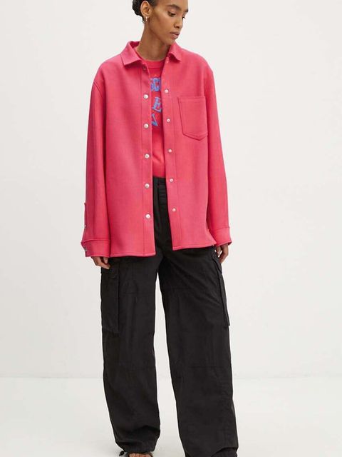 Moschino Jeans kurtka koszulowa wełniana - zdjęcie produktu nr 2