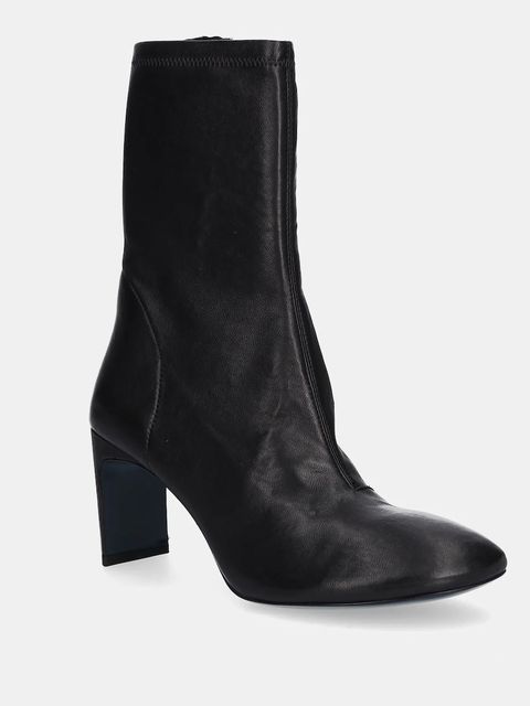 Patrizia Pepe botki skórzane damskie kolor czarny na słupku 8Y0119 L121 K103 - zdjęcie produktu nr 1