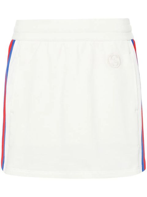 Gucci Web-Stripe cotton miniskirt - Neutrals - zdjęcie produktu nr 1