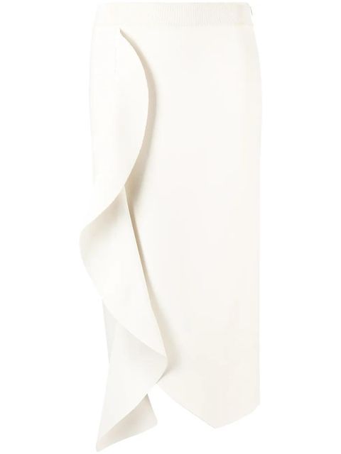 Alexander McQueen draped high-waisted pencil skirt - White - zdjęcie produktu nr 1