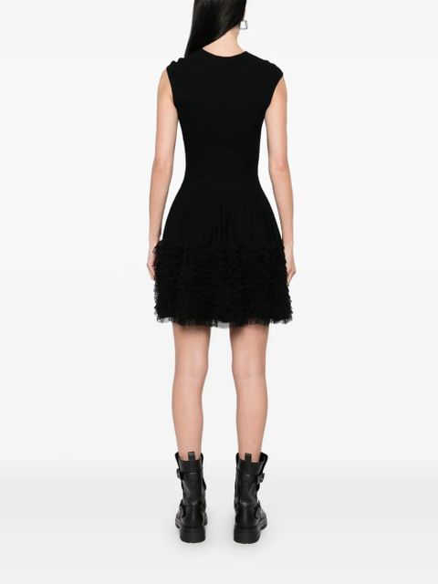 Alexander McQueen lace knit ruffle dress - Black