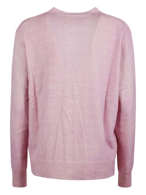 MARANT ÉTOILE logo-embroidery button-fastening cardigan - Pink - zdjęcie produktu nr 2