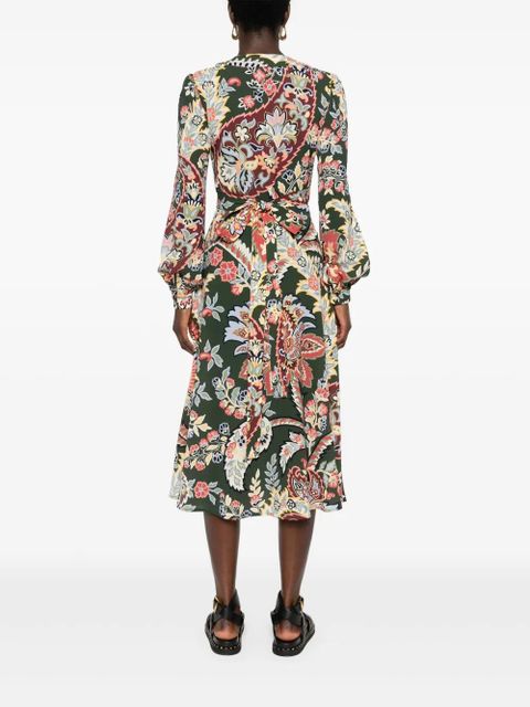 ETRO floral crepe wrap midi dress - Green - zdjęcie produktu nr 2