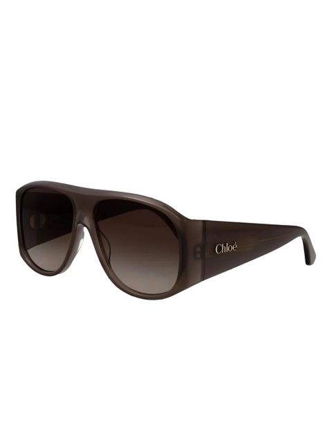 Chloé Eyewear oversize-frame sunglasses - Brown - zdjęcie produktu nr 2