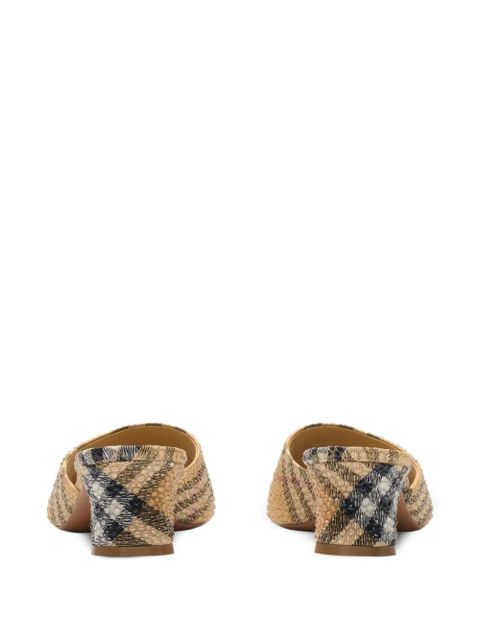 Burberry Sloane rhinestone-check heeled sandals - Neutrals