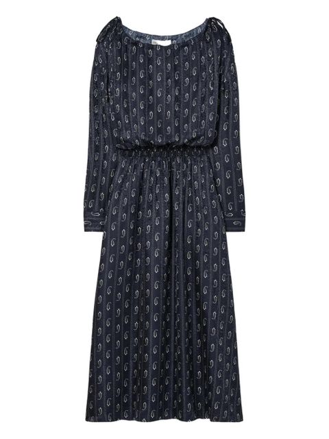 Tory Burch paisley-print smocked dress - Blue - zdjęcie produktu nr 1