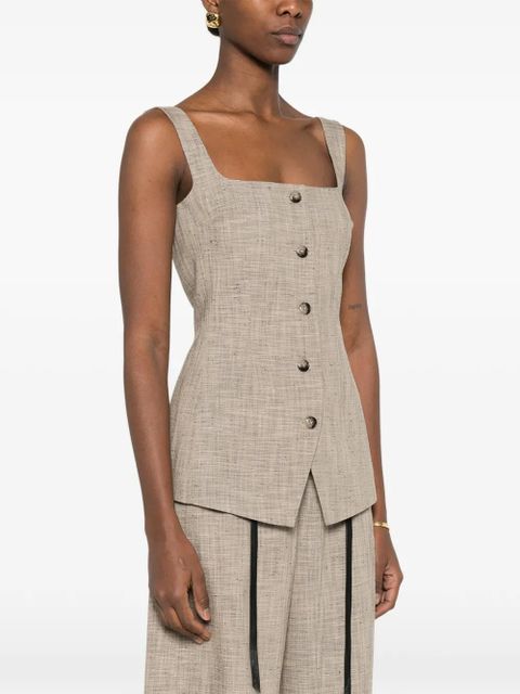 Nanushka square neck tailored vest - Neutrals