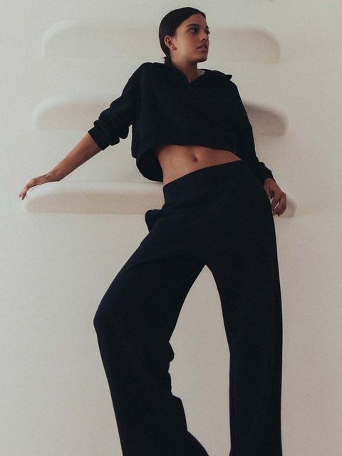 MUUV. bluza bawełniana FIN COTTON kolor czarny gładka