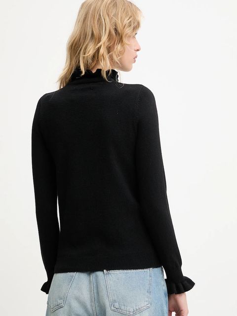 Answear.LAB sweter z kaszmirem damski kolor czarny lekki z półgolfem - zdjęcie produktu nr 2