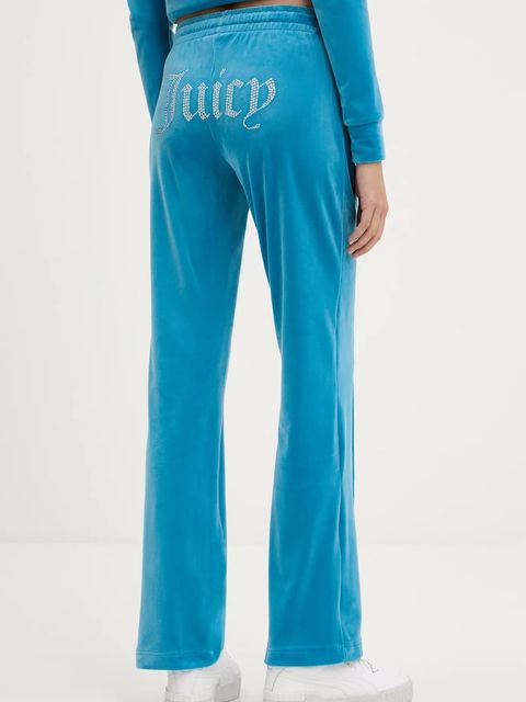 Juicy Couture spodnie dresowe kolor niebieski z aplikacją JCAPW045