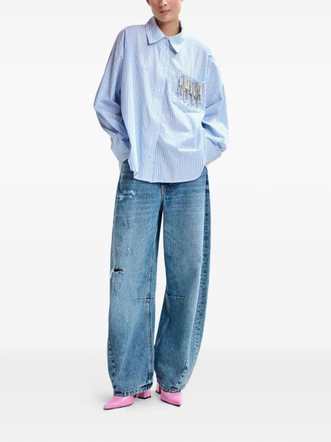 Essentiel Antwerp striped embellished-pocket shirt - Blue - zdjęcie produktu nr 2