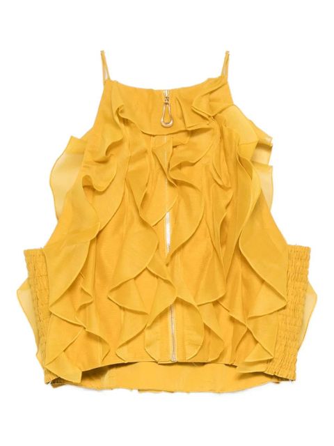 Aje ruffled Cleo top - Yellow