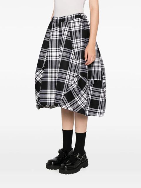 Comme Des Garçons plaid skorts - White