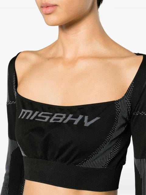 MISBHV logo-jacquard crop top - Black
