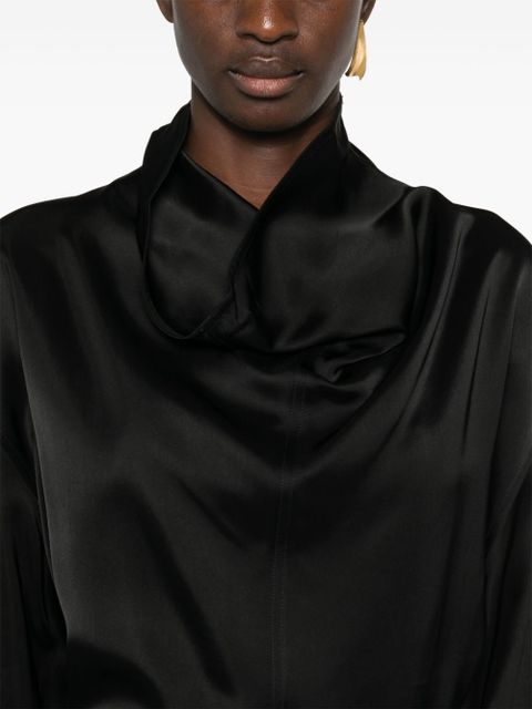 TOTEME funnel-neck satin blouse - Black