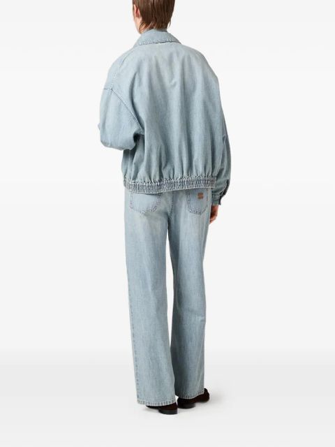 Miu Miu logo-lettering jeans - Blue - zdjęcie produktu nr 2